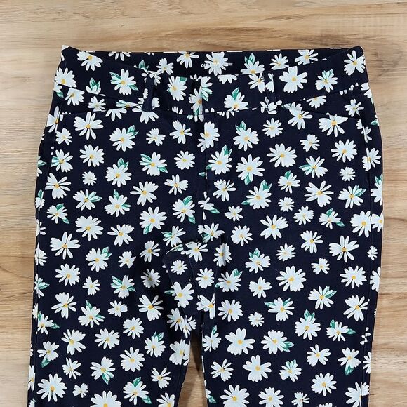 ☔️🔹️Old Navy Blue & White Daisy Print Pixie Pants Size 6 - Picture 5 of 8